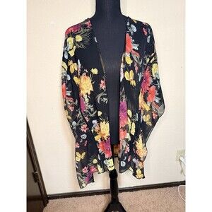 Emory Park Women's Floral Flowy Kimono Cover Up Open Front Boho One Size